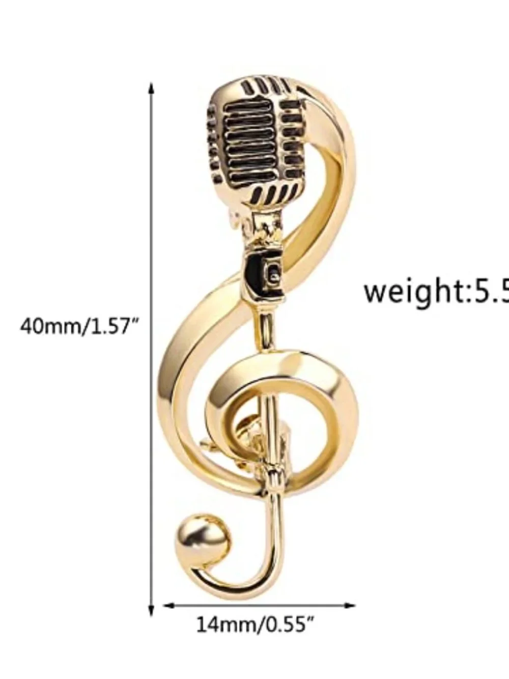 Creative Microphone Brooch Music Note Pins Alloy Bag Clothes Lapel‎ Pin Jewelry